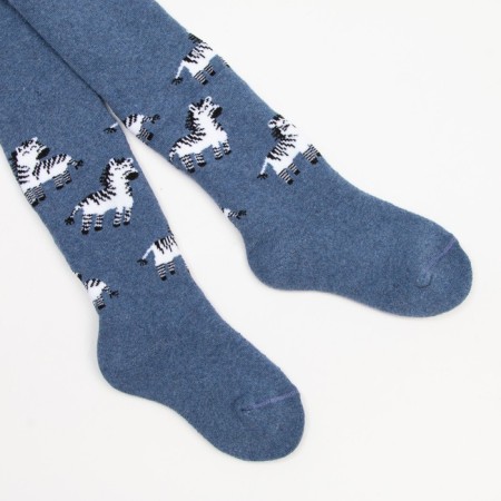 Pantyhose children's terry, color Denim Melange, height 104-110 cm-1