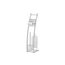 Holly toilet stand, with a holder and a drive of toilet paper, silver