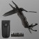 The knife is multifunctional, with a set of screwdrivers