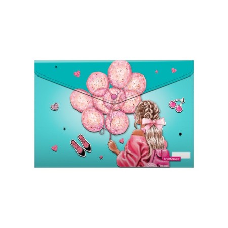 The A4 button, 160 μm, Erichkrause Girly Day, holds up to 120 sheets, glossy, with print, with print