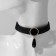 Choker "jeans" circle with a drop, black color, 36 cm