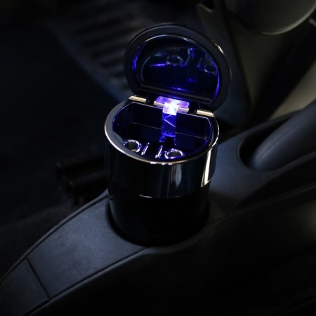 Torso car ashtray with backlight, skull, black-2