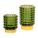 Decorative candlelight made of colored glass, 70 × 70 × 80 mm, green color