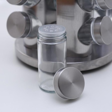 Set for spices on the stand "Profi", 21 × 21 × 34 cm, 20 pcs, metallic color-3