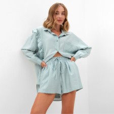 Women's costume (blouse, shorts) minku: casual collection color green, rr-r 50