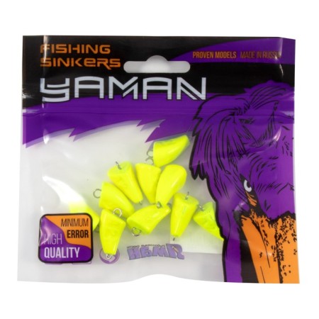 Cargo bullet-excentric stained collapsible Yaman 10 pcs., 12 g, yellow-4