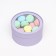 Set 2 in 1 round box "pale purple" with a window, 21 x 11 - 18 x 10 cm