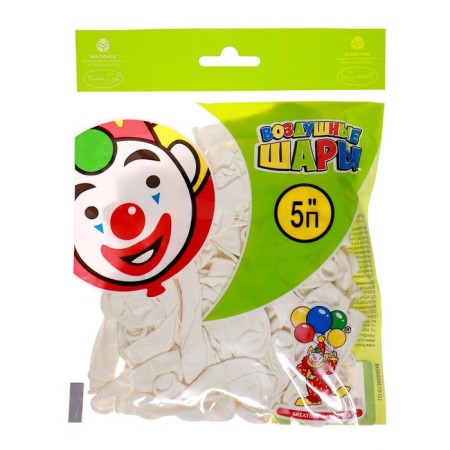 Latex ball 5 ", water bombs, pastel, set 100 pcs., White color-1