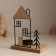 Summary metal, wood on 1 candle "Christmas tree at the house with a pipe" d = 4 cm 7.5x12x15.5 cm