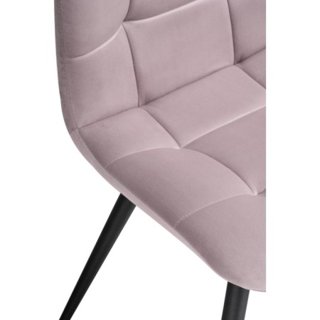 Stool on a metal frame Chilly to metal/velor, black/pink 44x50x85 cm-5