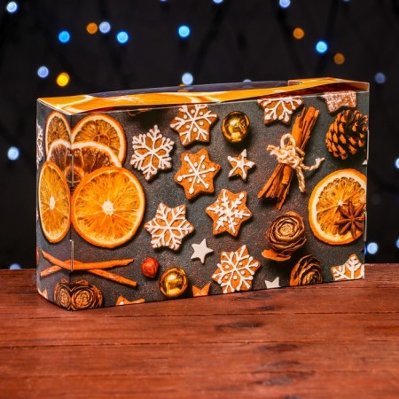The box is folding, under 5 eclairs “tangerines”, 25.2 x 15 x 6.6 cm-1