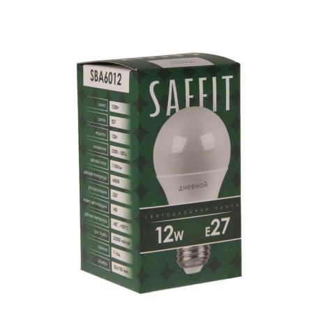 LED LED SAFFIT SBA6012, A60, E27, 12 W, 230 V, 6400 K, 1100 lm, 220 °, 113x60 mm-1