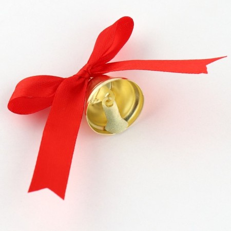 A bell on a pin with a bow for graduation, red, d = 2.6 cm-2