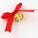 A bell on a pin with a bow for graduation, red, d = 2.6 cm