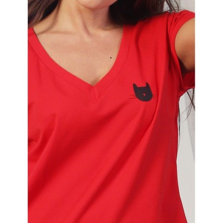 Women's dress "Cat", size 44, red color-2