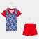 Suit (T -shirt, shorts) for a boy, blue color/pugs, height 86