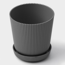 Pot for flowers with a pallet, 12 × 11.5 cm, gray color