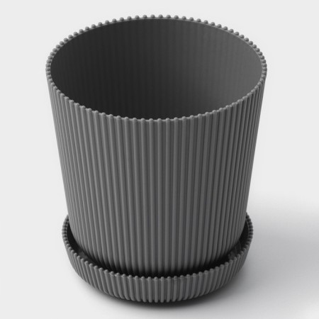 Pot for flowers with a pallet, 12 × 11.5 cm, gray color