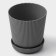 Pot for flowers with a pallet, 12 × 11.5 cm, gray color