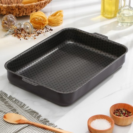 The baking sheet is "hostess", 27 × 35 cm, metal cover, anti -stick coating, burgundy color-2