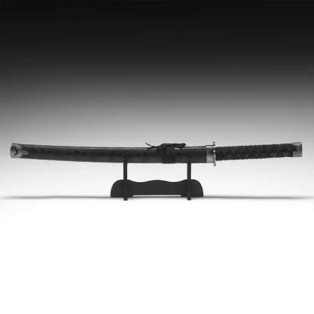 Souvenir weapon "Katana", without a stand, black scabbard for snake skin, 70 cm-2