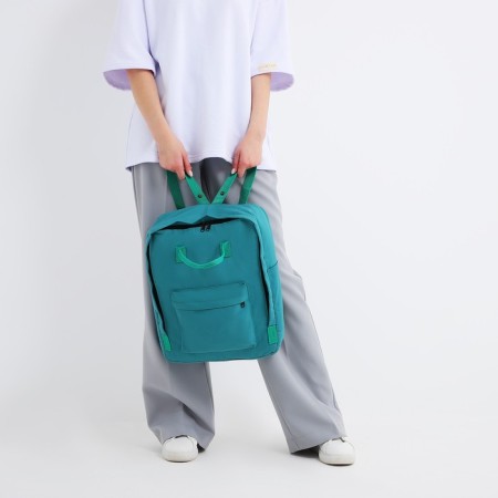 Backpack School Textile Nazamok, 38x27x13 cm, green color-7