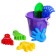 Set for playing in sand No. 20: Big bucket, scoop, rake, 4 molds