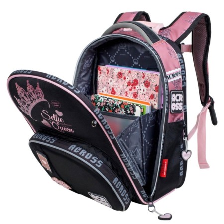 School backpack by Ergon. Spray Across 194 37*28*12 Virgin + Pen, Back Cher/Rose 24-194-10-5
