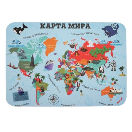 Laying on the table 330 x 230mm, plastic, A4, teaching "Map of the World", NPD-1