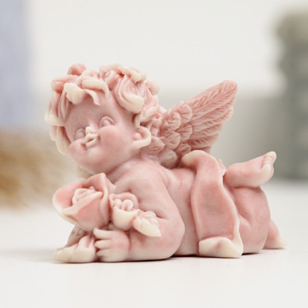 Figure "Angel with roses lying" 4.5cm