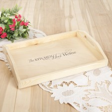 Tray with decor, 40 × 30 × 7.5 cm, pine