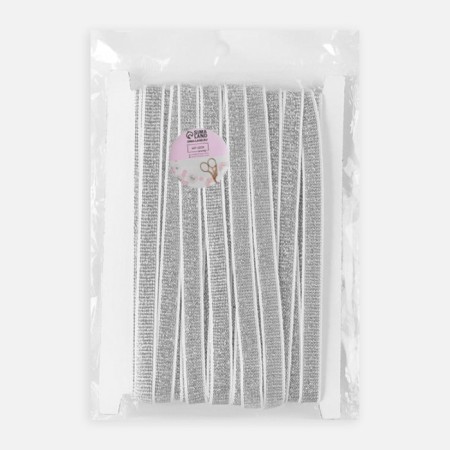 Gum with glitter, 10 mm, 10 ± 1 m, white/silver color-3