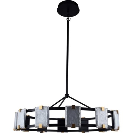 Suspended LED Crown 12XLED 53W, size 85x85x86-110 cm, black color, gold-1