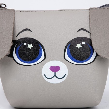 Children's bag for a girl Trapezius "Bunny" with a tail, 18x15x3.5cm-3