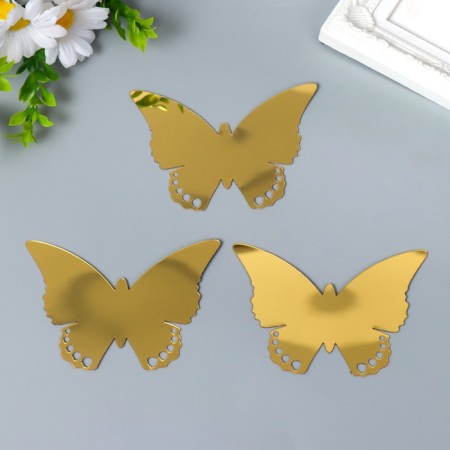 Interior mirror sticker "Openwork" set 3 pcs gold 11x7.5 cm
