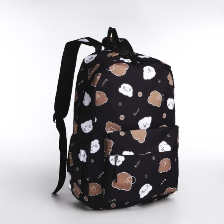 School backpack from lightning textiles, 3 pockets, pencil case, black color-4