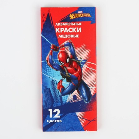 The honey watercolor "Spider-Man", 12 colors, in a cardboard box, without a brush-4