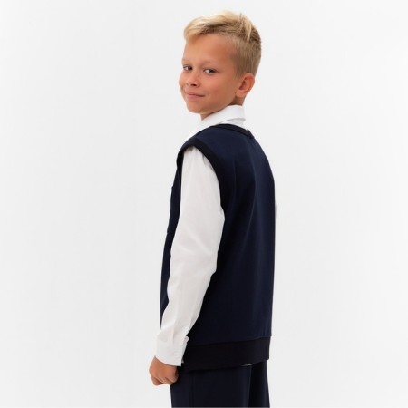 Minaku boy's vest for a boy: School Collection, Dark blue color, height 128 cm-4