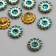 Decor for creativity Plastic "Flower-Solnza blue-green" set of 20 pcs 1.4x1.4 cm