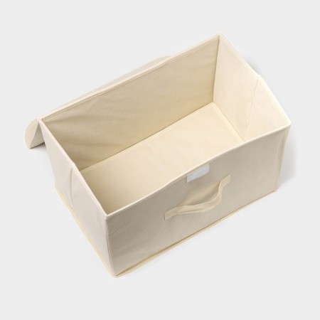 Stellid box for storage "Alva", 37 × 24 × 24 cm, beige color-3