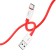 Hoco X87, Type -C cable - USB, 3 A, 1 m, silicone braid, red