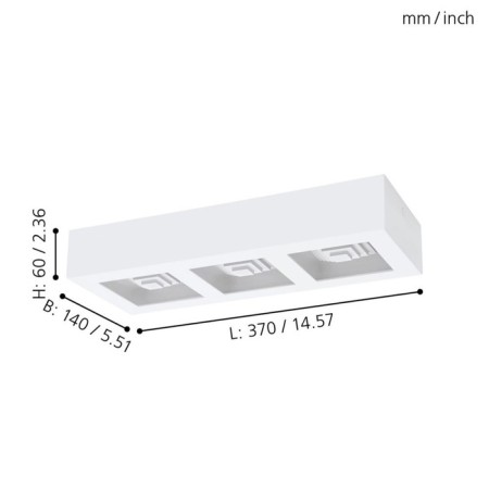 Ferreros lamp, 3x6.3W LED, 3000K, 2520LM, white color-1