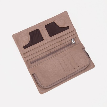 Women's wallet on magnets, brown color-2