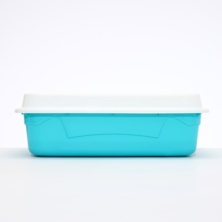 Toilet with side and net, 45x34x15 cm, gray/turquoise-3