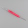 Knitting hook, bilateral, with silicone handle, d = 2/3 mm, 13.5 cm, pink color