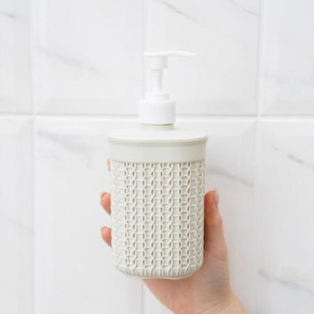 Lapal dispenser "Knitting", 500 ml, color white rattan-12
