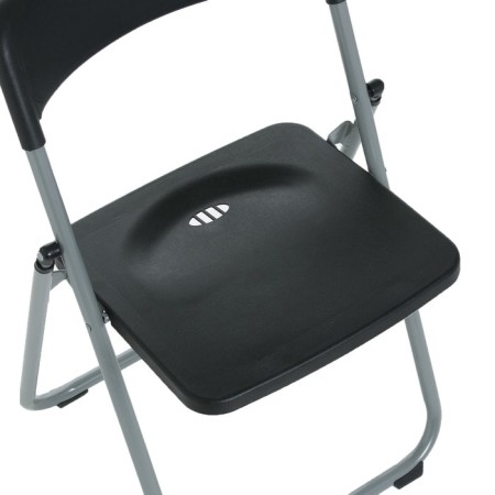 Folding chair on a metal frame, black color-4