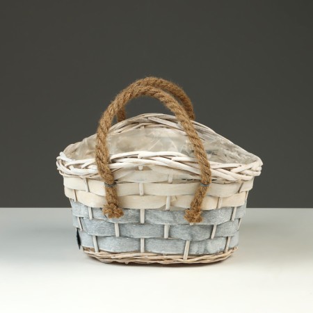Wicker basket, 24 x 17/15 cm, white, willow-1