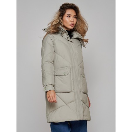 Coat insulated winter female, size 46, color light green-20
