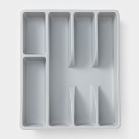 Tray for cutlery, 5 departments, 25.5 × 30.7 × 4.6 cm, color gray color-1